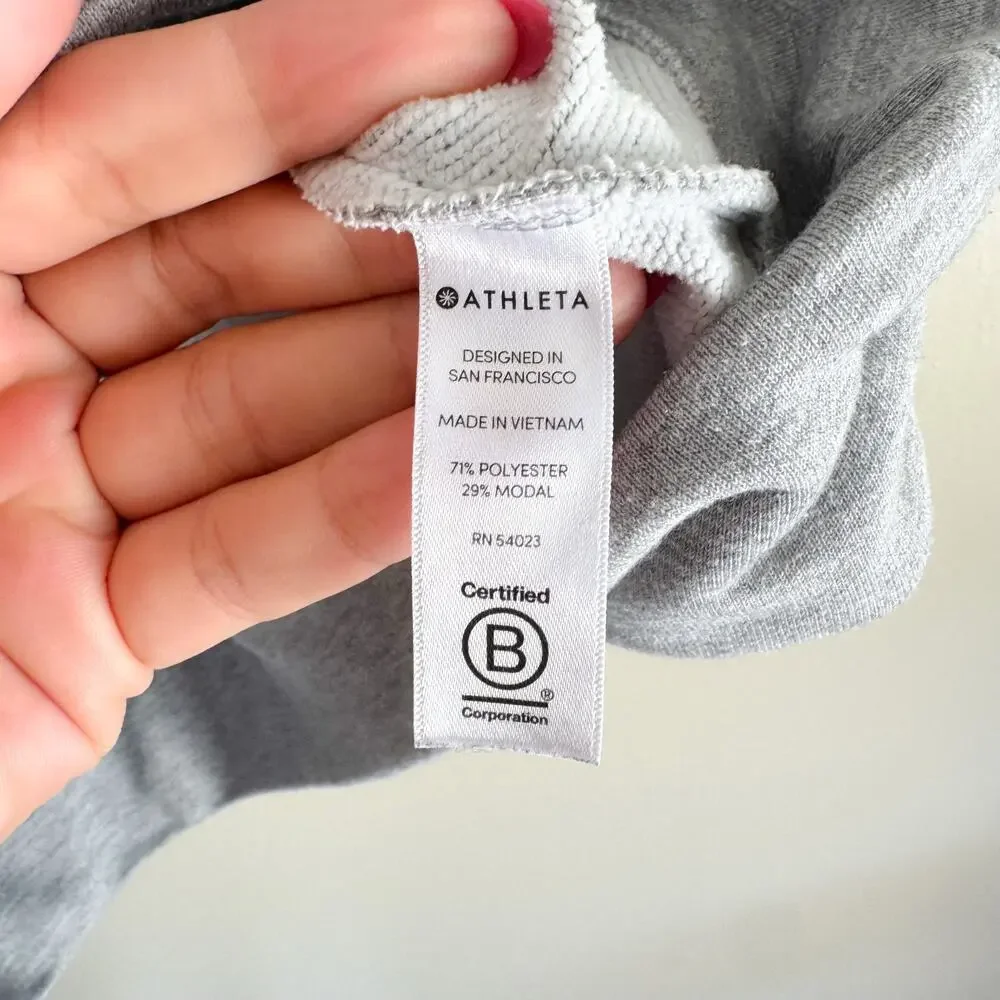 Athleta Grey Incline Hoodie Hooded Sweatshirt Small